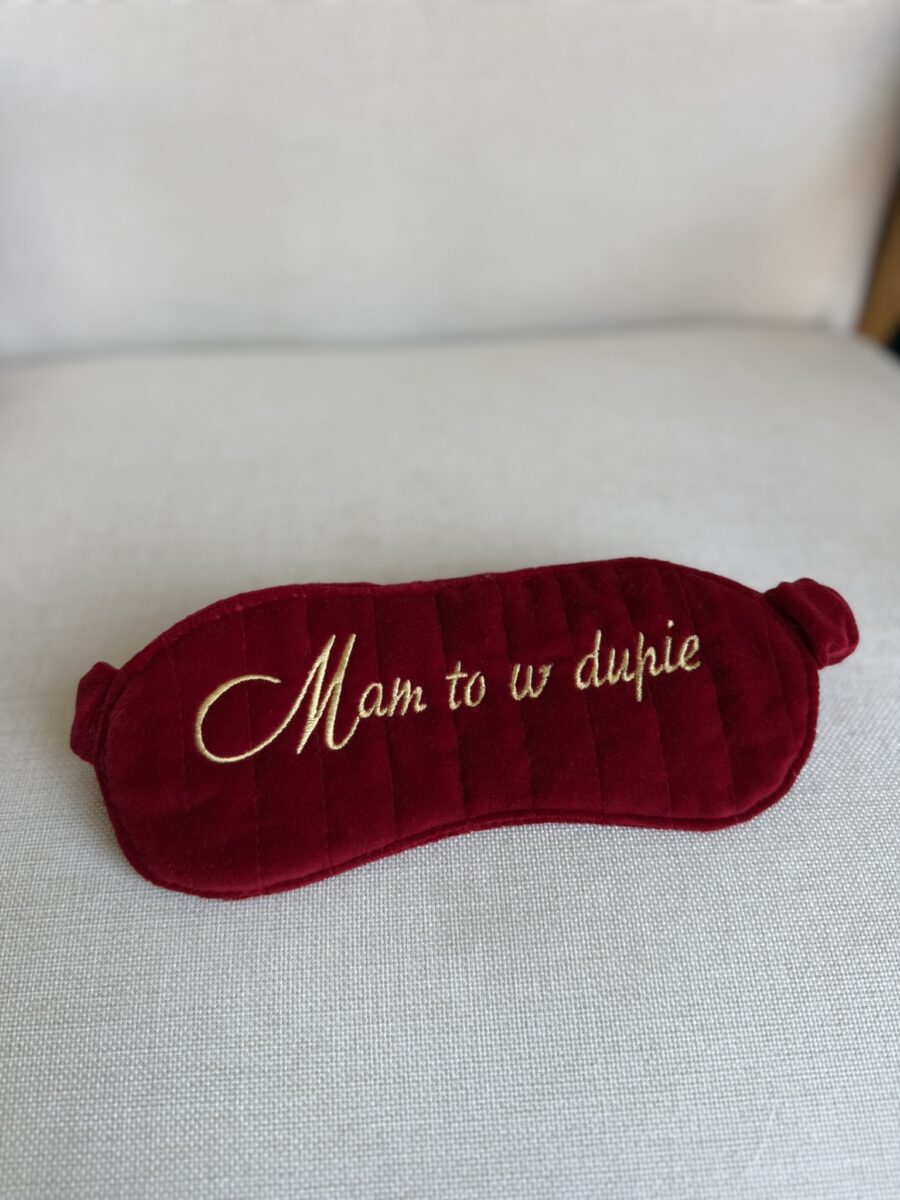 Aksamitna maseczka na oczy "Mam to w dupie"