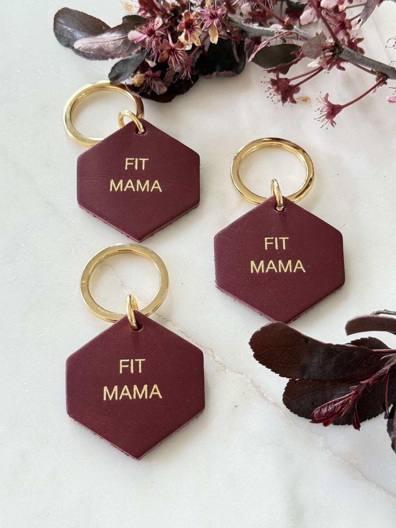 Brelok skórzany "Fit Mama" - obrazek 2