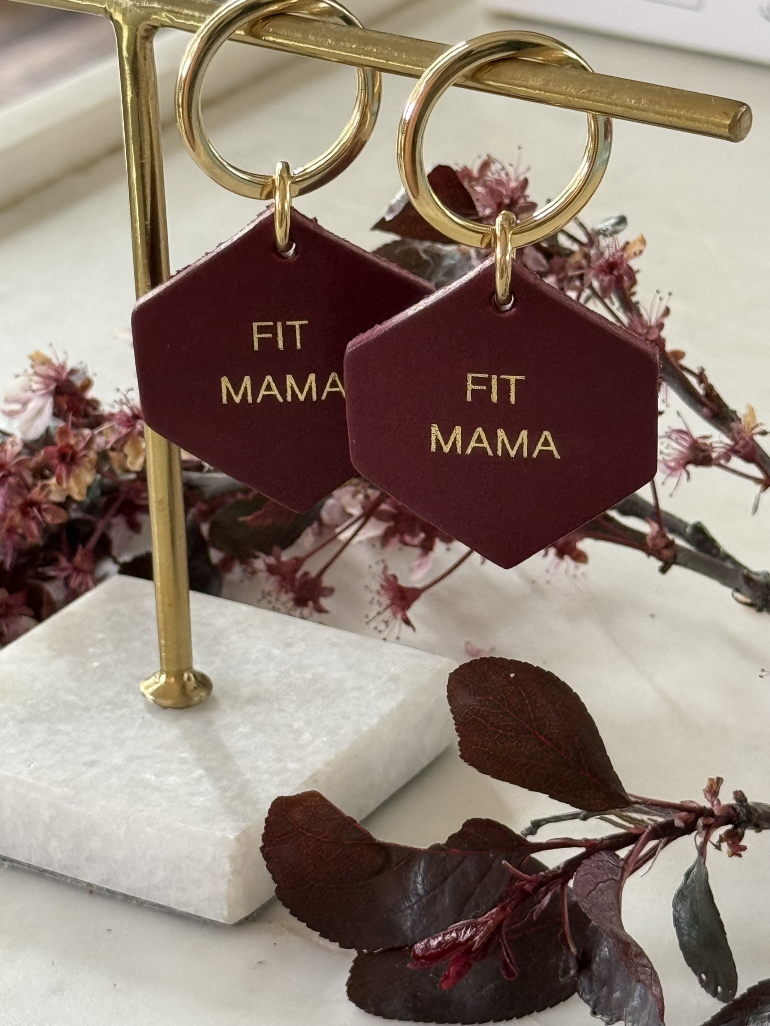 Brelok skórzany "Fit Mama" - obrazek 3