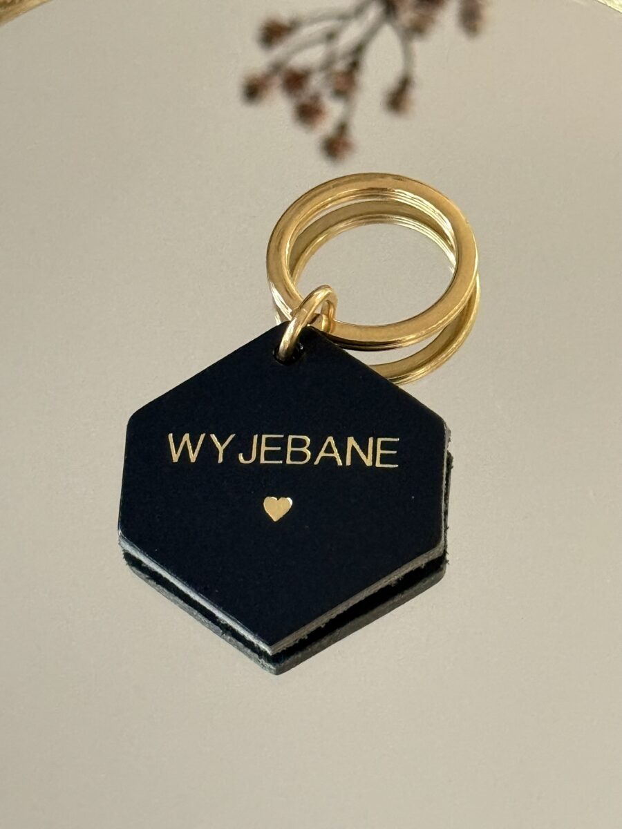Brelok skórzany „Wyjebane”