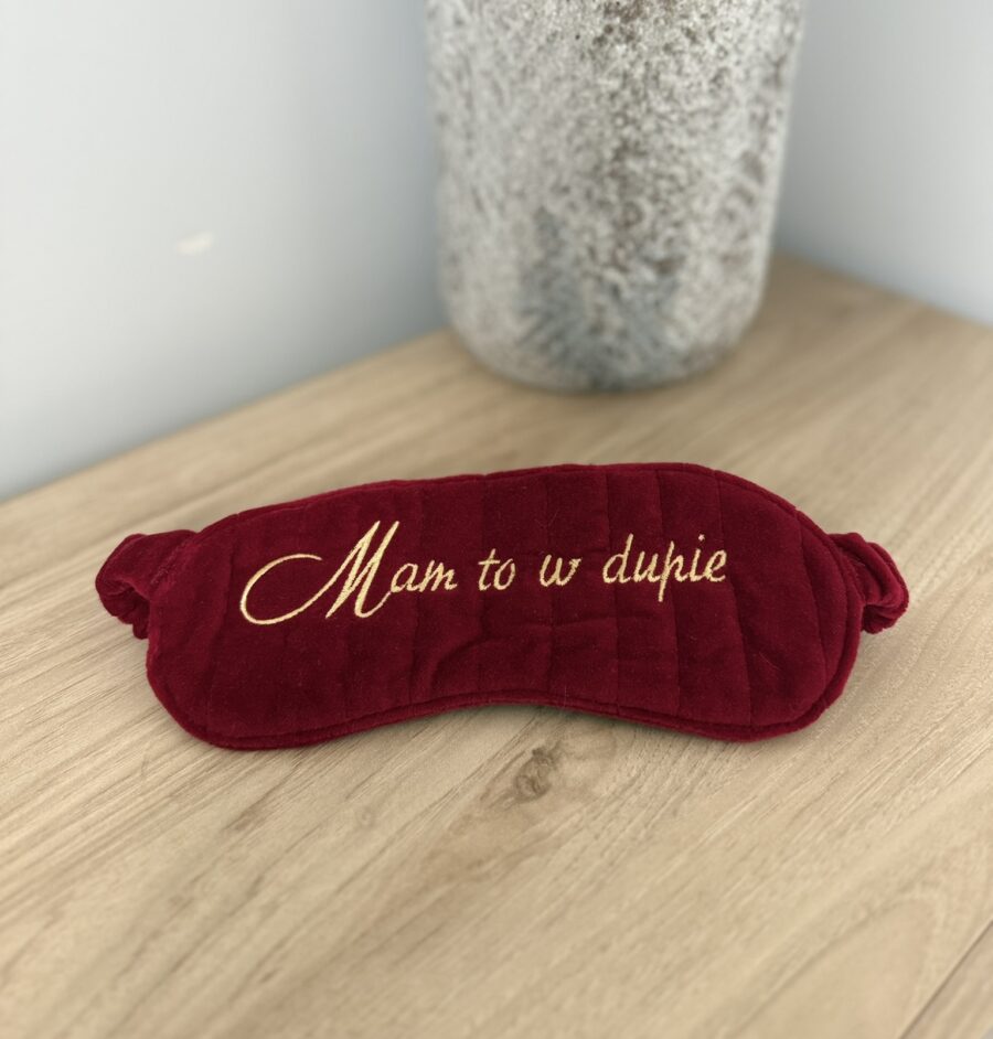 Aksamitna maseczka na oczy „Mam to w dupie”